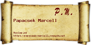 Papacsek Marcell névjegykártya